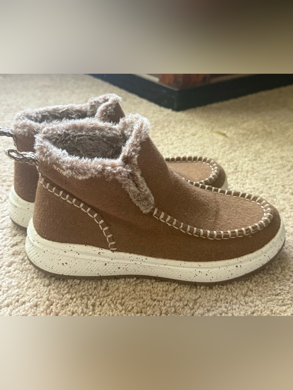BOBS from Skechers Brown Faux-Fur Lined Slip-Ons
